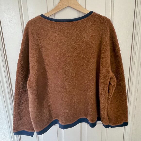 NEW Patagonia Women's Shearling Fleece Crew Top Sweatshirt Size XL Brown NWT - Picture 8 of 10